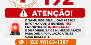 A Secretaria Municipal de Saúde informa que o número 192, do SAMU, está apresentando instabilidade.